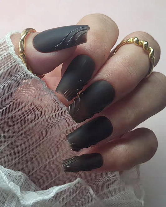 Black Glam - Press on Nails - Set No.VJB